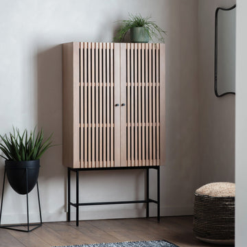 Gallery Okayama Oak 2 Door Cocktail Cabinet